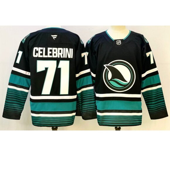 Mens Macklin Celebrini Black Stitched Jersey